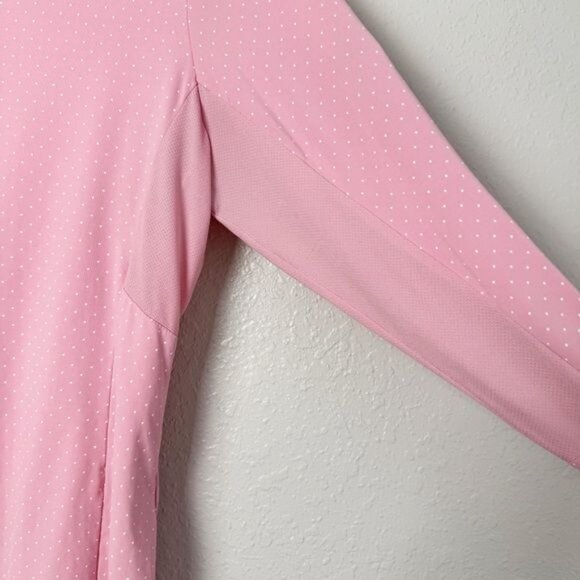 Footjoy FJ pink white polka dot long sleeve golf mesh L - Picture 4 of 11